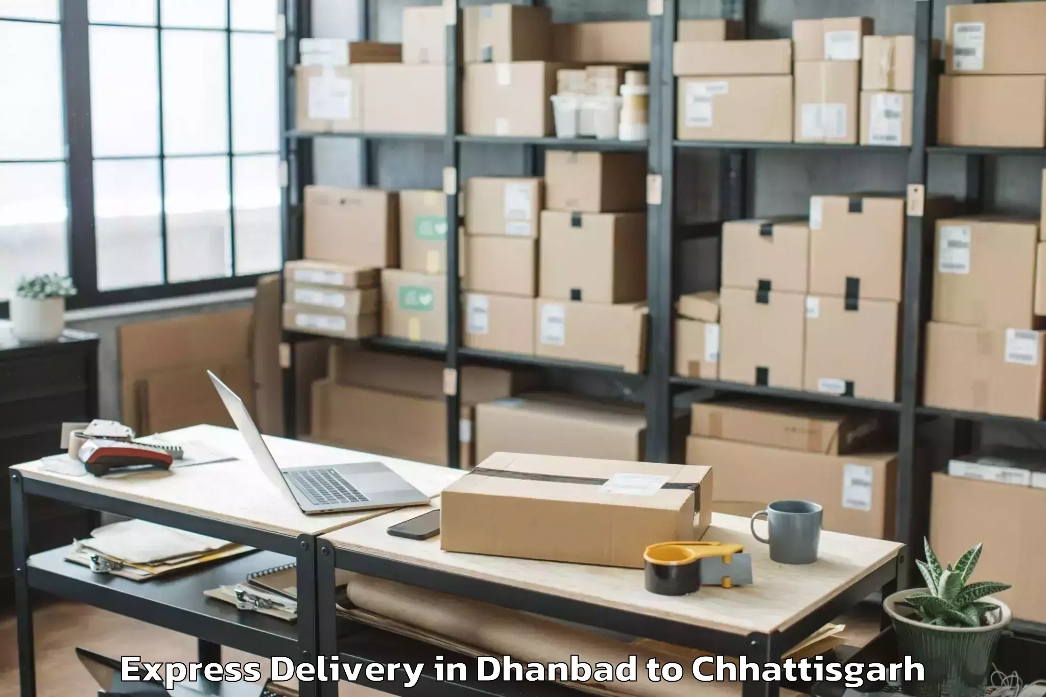 Leading Dhanbad to Baloda Bazar Express Delivery Provider